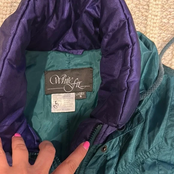 VINTAGE Teal and Purple SNOWSUIT - Picture 2 of 2